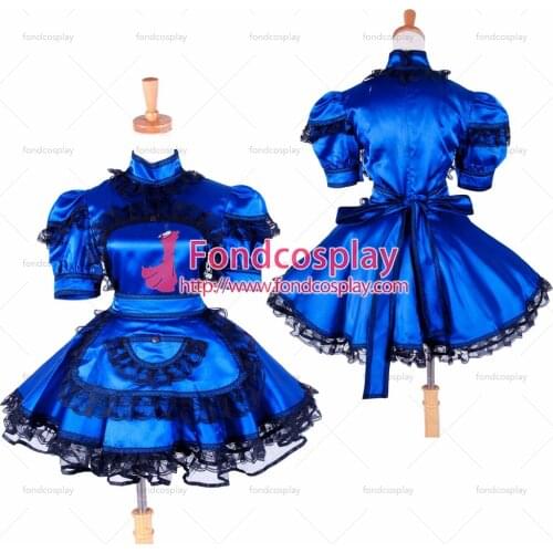 Satin Sissy Maid Dress lockable Uniform cosplay costume Tailor-made[G1423]