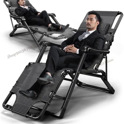 Folding lounge chair lunch break siesta bed balcony leisure beach back chair lazy sofa portable sleeping chair home