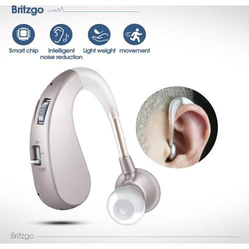 Britzgo USB Rechargeable Hearing Aid, Mini Wireless Invisible Intelligent Digital Noise Reduction Sound Amplifier Deaf Aid