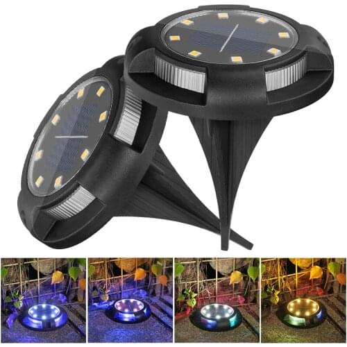4Pack Solar Garden Lights 8+4leds Solar Ground Lights Waterproof Light Underground Sensing Landscape Lights for Lawn Pathway