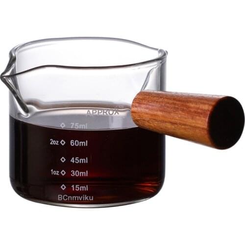 60/70/75ML spresso glass with Glass Measuring Cup Espresso Shot Glass Liquid Glass Ounce Cup With Scale Kitchen Supplies