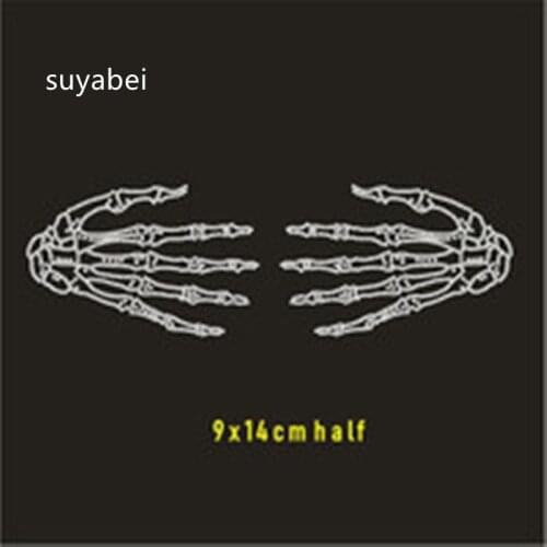 Bone hand hot fix Rhinestone Transfer Hotfix Strass Iron On Crystal Motif Clothes Patches Thermal Stickers Diamond Crafts