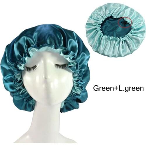 Extra Big Satin Bonnet Double Layer Satin Lined Adjustable Drawstring Silk Sleeping Cap Hair Protection Cap Bonnet For Women