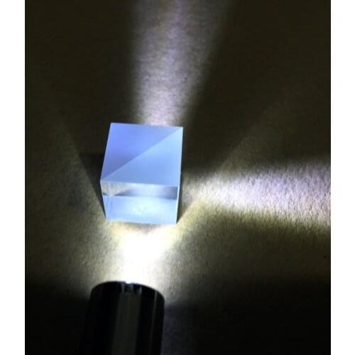 15*15*15mm Optical Glass Splitting Prism Semi-Reflective Semi-Transparent 50 To 50 Cube Spectroscope Glass Cube