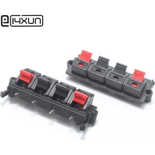 2pcs WP External Banana jack 4Pin Speaker Amplifier Wire Clip Audio Socket WP4-19 4 Pole LED Spring Terminal Switch