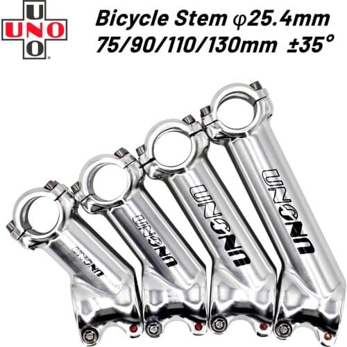 UNO MTB Bicycle Handlebar Stem 35 degree 75 90 110 130mm for 25.4mm Stem Bike XC AM Mountain Road Bike Stem Cycling Parts stems