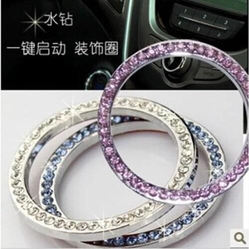 Diamond Ignition Switch Cover Decoration Sticker Protection Ring for Hyundai ix35 iX45 iX25 i20 i30 Sonata,Verna,Solaris,Elantra