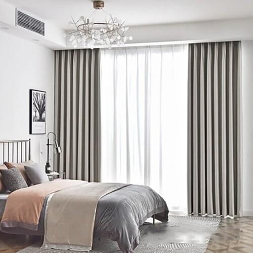 2021 Blackout Curtains For Living Room Para Salon Cortinas Rideau Nordic Modern Minimalist Simplicity Solid Color Curtain