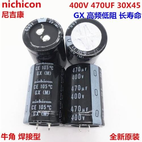 2PCS/10PCS 470uf 400v Nichicon GX 30x45mm 400V470uF Snap-in PSU Capacitor