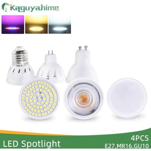 Kaguyahime 4Pcs LED Mr16 Bulb E27 Gu10 3W LED Spotlight Grow Light Spot Lamp Bulb AC 220V Growth Lampada Lampara LED Spot Light