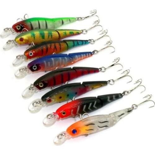 8Pcs 8.8cm 7.4g Minnow fishing lures Wobbler Fish bait swimbait 2Section Bait Fishing Tackle