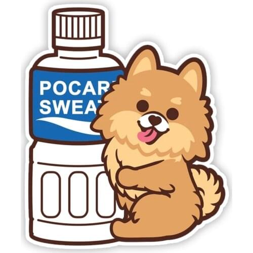 A0162# 13 cm/17 cm Self-adhesive Decal POMERANIAN POCARI Car Sticker Waterproof Auto Decors on Bumper Rear Window Laptop