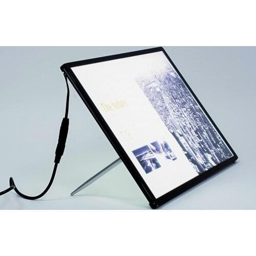 A4 silver led menu light board backlit led crystal light box lightpad led menu