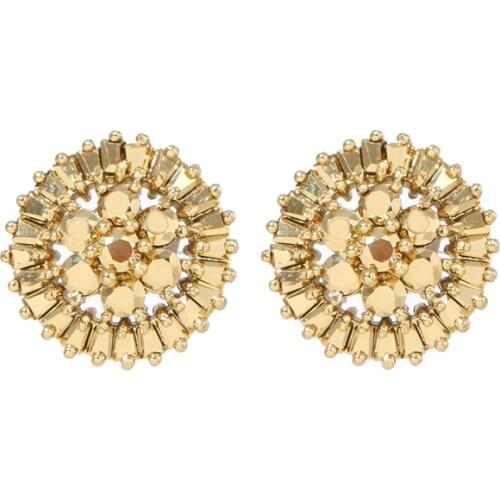 Bettyue Shiny Gold Color Earring Flower Shape Fashion Jewelry For Women Wedding Party Charming Ornament Delicate Gift