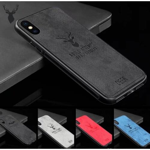 Sweatproof Fabric Cotton clot Soft TPU 3D Deer Print Pattern Phone Case Cover for iphone 12 11 Pro 6 6s 7 8 Plus XS MAX XR X