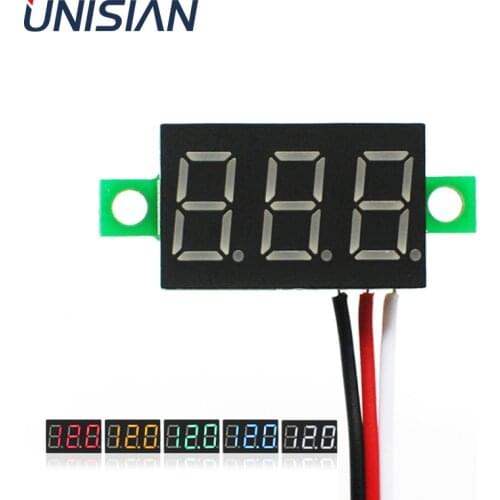 Digital LED Display Voltmeter Voltage Meter Gauge Detector Tester 0.36 inch Monitor Panel 2/3 Wires DC 4.5-30V meter Blue Green