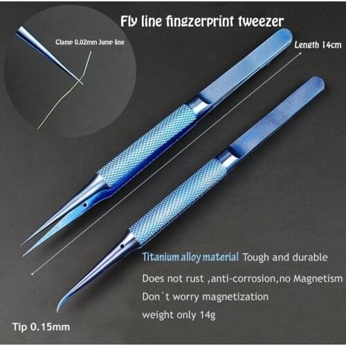 For iPhone Mainboard Fingerprint Repair Tools Jump Line Tweezers Clip 0.02MM Fly Line Ultra Precision Titanium Alloy Tweezers