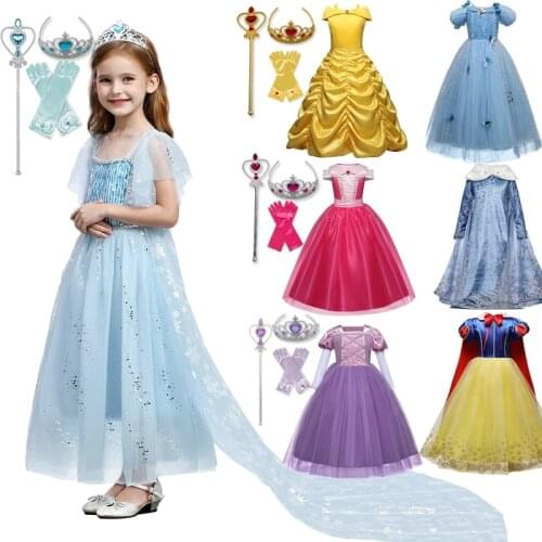 Girl Halloween Costume for Kids Christmas Party Vestidos 4 6 8 Year Children Carnival Clothes Girl Cosplay Princess Dress Up