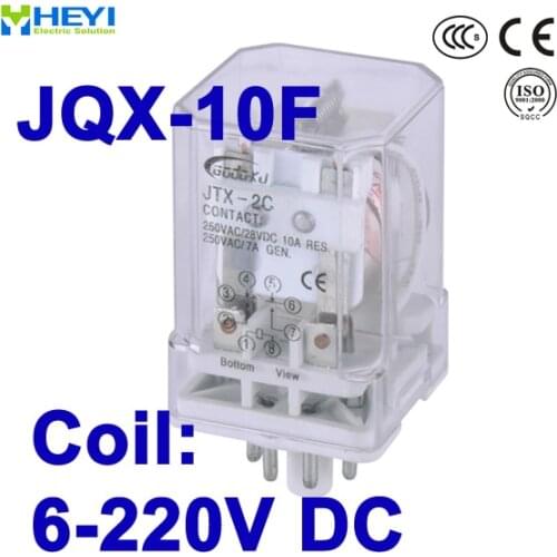 Coil voltage 6V-220V DC JQX-10F 3C General Purpose Relay silver alloy contacts
