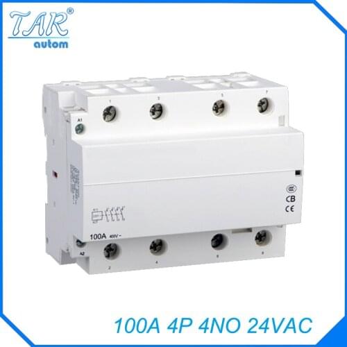 Modular household AC contactor for automobile charging pile 4NO 100A 24V modular charging pile with