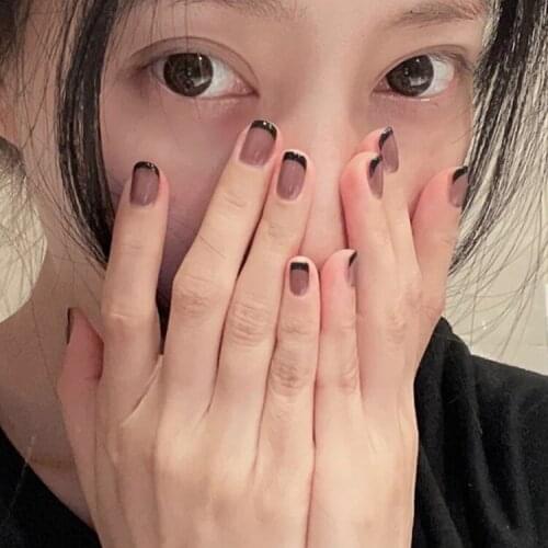 24Pcs Nail Tips False Nails With 24Pcs Adhesive Tapes French Tips Long Artificial Nails Press On Nails Fake Nails