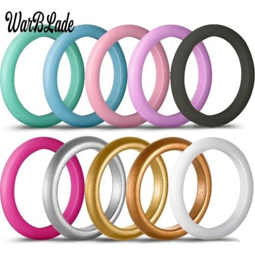 New Fashion 10pcs/set 3mm Hypoallergenic Crossfit Flexible Sports Rubber Rings Food Grade FDA Silicone Finger Ring For Women