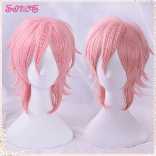 Cosplay Arichin Bitch Bu Club Ayato Yuri Pink Short Cosplay Wig Anime Hair Halloween Role Playing Free Wig Cap