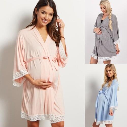 Maternity Dress Pregnancy Pajamas Sleepwear Summer Mom Clothes Pregnant Women Loose Breastfeeding Casual Nursing Clothing