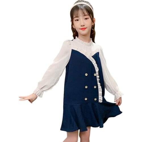 Dress For Girls Patchwork Girl Child Dress Ruffles Dress For Kids Spring Autumn Girls Costumes Kids