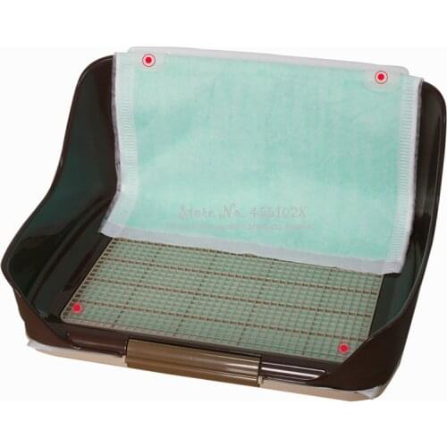 Indoor Resin Pet Dog Puppy Potty Tray with diaper Pee Post Protection Wall,No-Torn Puppy Pad Dog Toilet for Male/Boy Puppies