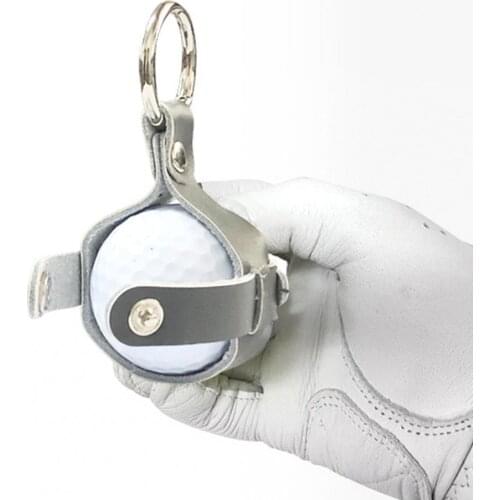 Durable Golf Ball Holder with Belt Loop Golf Supplies Rustic Leather Golf Ball Holder Hanging Buckle for Exercise