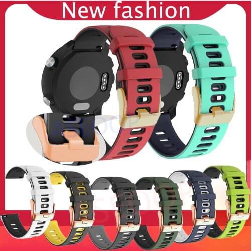 22mm 20mm Silicone strap for Samsung Galaxy watch 4 Classic 46/Active 2 42mm/Huawei GT GT2 Rose gold buckle for Amazfit Bip band