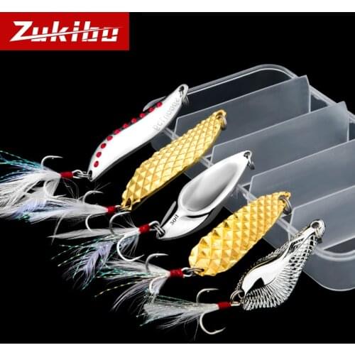 Carp Fishing Hook Long Casting Bionic Sequins Fishing Lure Fishing Bait With Box Packing For Fishing Tackle 5Pcs/Set