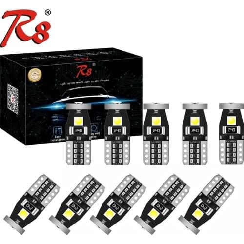 10x T10 LED W5W LED Car DRL 3030 3SMD 194 168 Position Lights Reading Interior Lamp Canbus 12V 6500k White Yellow Polarity Free