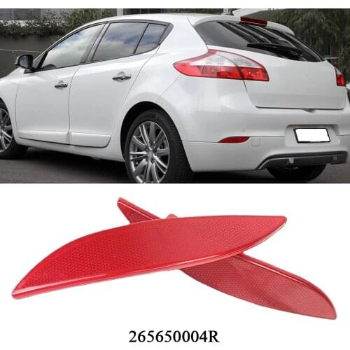 2 Pcs Car Rear Bumper Reflector Light Lens 265650004R 265600004R For Renault Megane MK3 Hatchback Grandtour Fluence