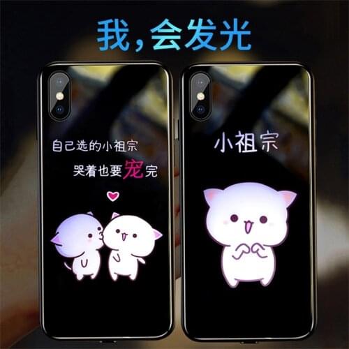 PIG TPU Flashing Glowing Case For iPhone 6 6s 7 8 Plus X XR XS Max 11 12 Pro Max mini Incoming Call Led Flash Lighting Shine