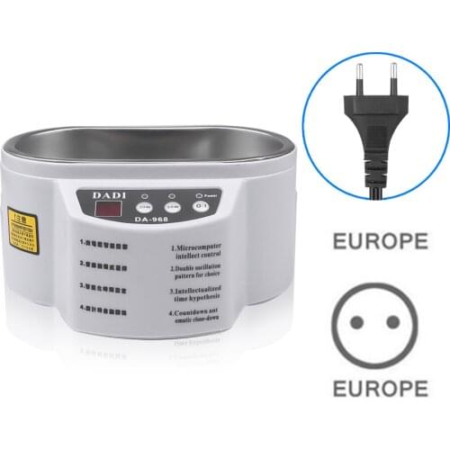 EU/UK/US Ultrasonic Jewelry Cleaner Bath for Glasses Watches Contact Lens Denture Theeth Electric Makeup Brush Cleaner Double