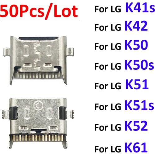 50pcs/Pcs, USB Charging Port Connector Charge Jack Socket Plug Dock For LG K41S K51 K51S K52 K42 K61 K50 K50s