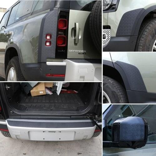 For Land Rover Defender 110 2020-21 ABS Black Car Rear View Mirror Cover Body Anti-scratch Plate Protection Sticker Accessories