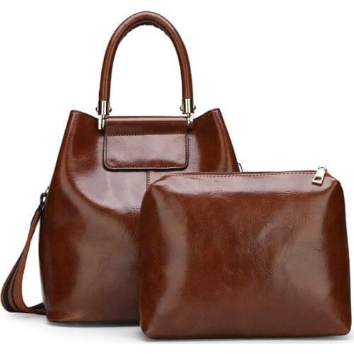 2020 Women Pu Leather Women Shoulder Bags 2 Sets Famous Brand Designer Women Messenger Bags Ladies Casual Tote Bag Sac A Main