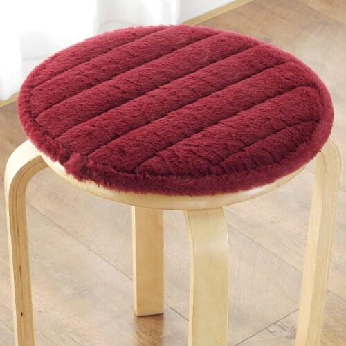 Winter Thicken Chair Cushion Plushi Fabric Seat Mat Super Soft Round Chair Cushions Home Decoration Cushion Office Seat Pad