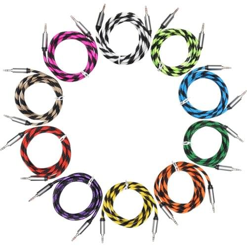 1.5m Snake Pattern Style AUX Audio Cable Cord Male To Male Kabel Gold Plug Car Aux Cord for Iphone Samsung Xiaomi Durable 100pcs