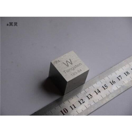 1 pcs Tungsten metal periodic table cube 1 inch weight about 315.28g W greater than or equal to 99.95