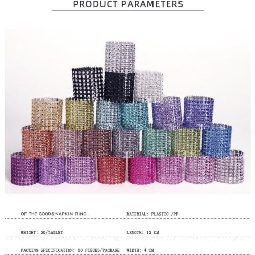 10pcs 8 row Napkin Ring Chairs Buckles Wedding Event Decoration Crafts Handmade Party Supplies Rhinestone Bows Holder