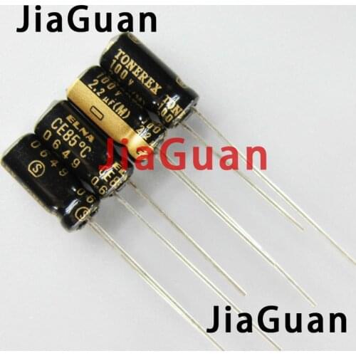 20PCS ELNA TONEREX 100V2.2UF 5X11MM ROB 2.2UF 100V tuner audio capacitor TONEREX 2.2uF/100V Black gold 2U2