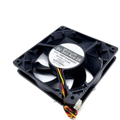 For San Ace 120 109P1224H4D01 24V 0.24A 120*120*25mm 12cm 3wires cooling fan