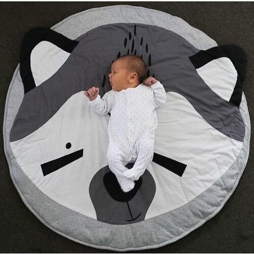 95CM Fox Mother Care Baby Play Mat Baby Blanket Winter Kids Floor Play Mat Travel Round Carpet