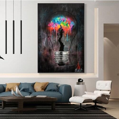 Abstract Graffiti Art Canvas Paintings Modern Street Art Light Posters and Prints Wall Art Pictures for Living Room Home Decor