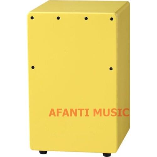 Afanti Music Birch Wood / Yellow Cajon Drum (KHG-198)