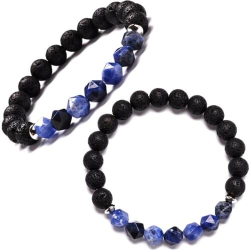 Natural Crystal Section Triangle Beaded Bracelet Amethyst Rose Quartz Energy Balance Healing Bracelet Jewelry Women Gift